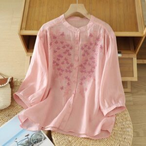Women’s Cotton Embroidered Loose Shirt